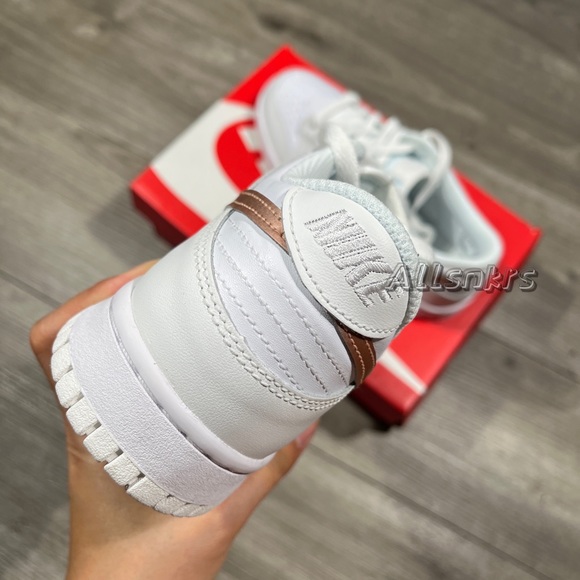 Nike Dunk Low White Rose Gold GS - Picture 5 of 11